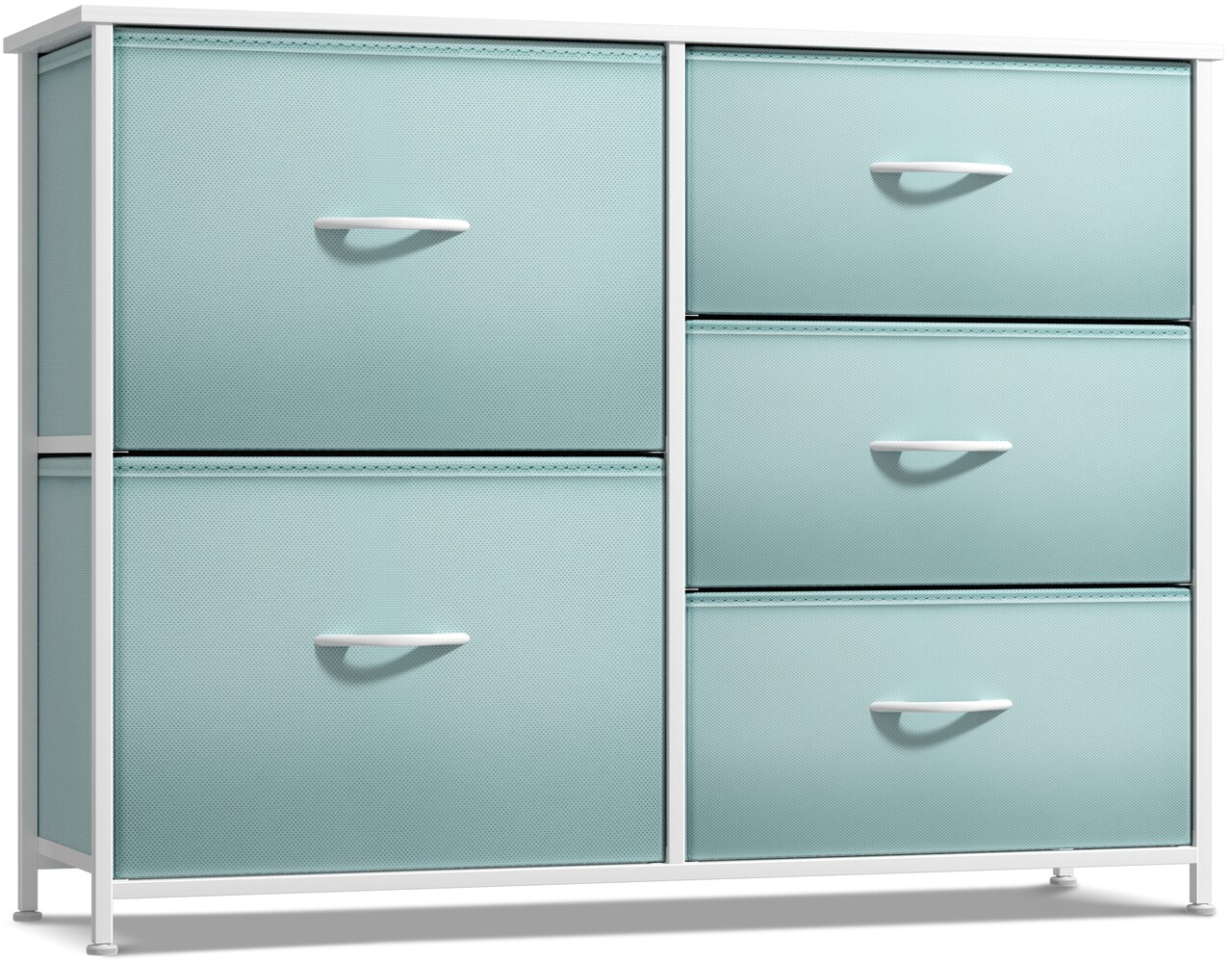 Sorbus Dresser with 5 Drawers - Storage Chest Organizer with Steel Frame, Wood Top, Handles, Fabric Bins